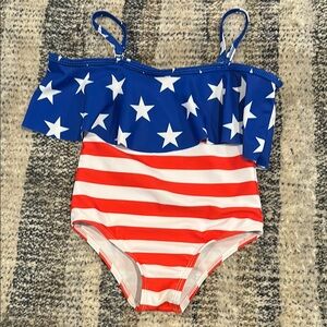 Source Unknown Blue and Red One Piece Swimwear